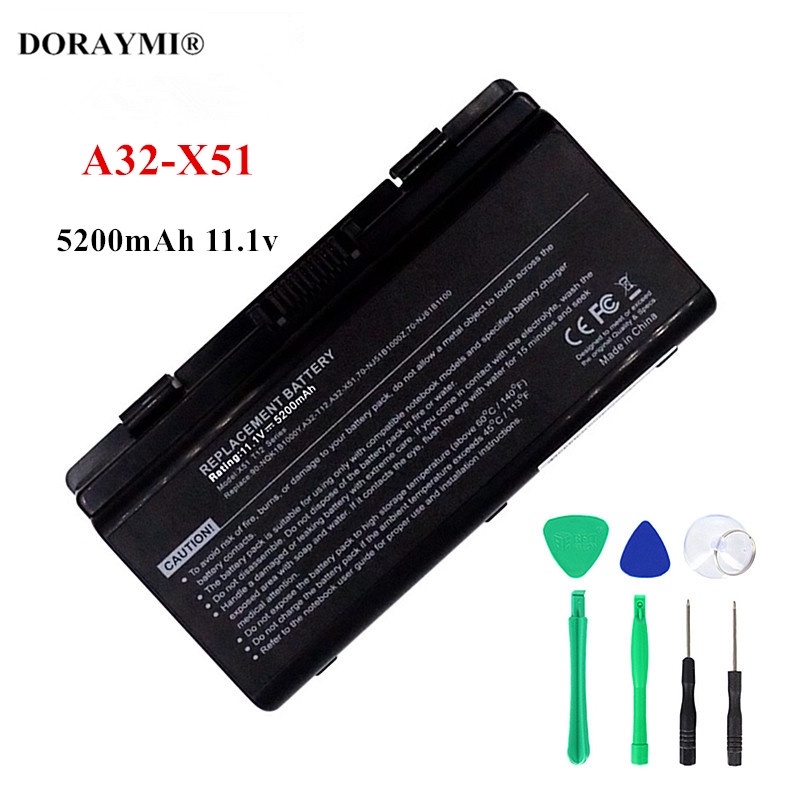 New 6 Cells 5200mAh Laptop Battery for Asus A32-X51 A32-T12 90-NQK1B1000Y T12Fg T12Ug X51R X51H X51R