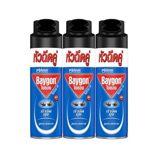 ✨ขายดี✨ ไบกอน สเปรย์กำจัดยุง 300 มล. x 3 กระป๋อง Baygon Mosquito Spray 300 ml x 3