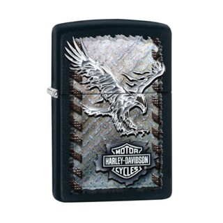 ไฟแช็กกันลม - ZIPPO HARLEY-DAVIDSON EAGLE, BLACK MATTE ลายฮาเลย์ ดิวิสัน