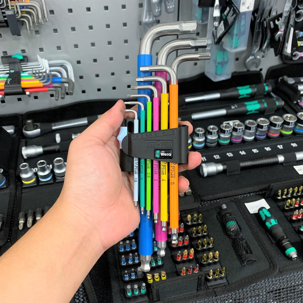 WERA HEX-PLUS ชุดเหล็กสแตนเลสหลากสี 9 ชิ้น 05022669001
