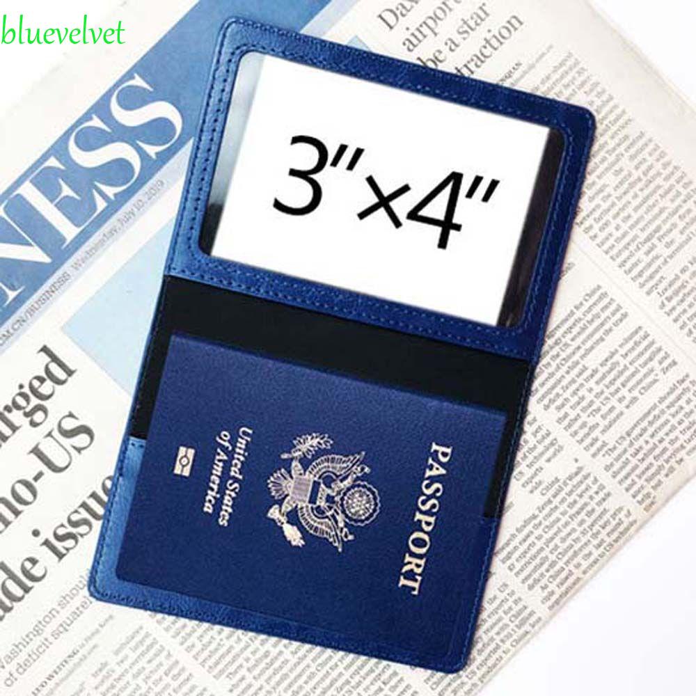 Bluevelvet ปกหนังสือเดินทาง ผู้ชาย ผู้หญิง หนัง PU เครื่องบิน ตรวจสอบชื่อ ID ที่อยู่ เอกสารพาสปอร์ต ซองใส่บัตร