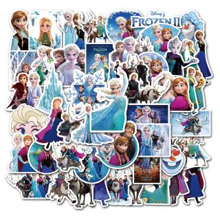 สติกเกอร์ พิมพ์ลายการ์ตูน frozen elsa anna ป้องกันน้ำ สําหรับติดรถจักรยาน 50 ชิ้น