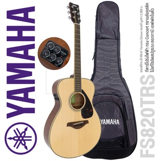 YAMAHA® FS820TRS Transacoustic Guitar กีตาร์โปร่งไฟฟ้า กีตาร์ทรานอคูสติก ไม้แท้ท็อปโซลิดสปรูซ/มะฮอกกานี มีเอฟเฟค &amp; แบตในตัว +ฟรีกระเป๋า Deluxe &amp; สายชาร์จ