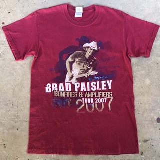 vtg.T-Shirt เสื้อวง BRAD PAISLEY BONFIRES &amp; AMPLIFIERS TOUR 2007 MADE IN HONDURAS Sz.S 100% COTTON