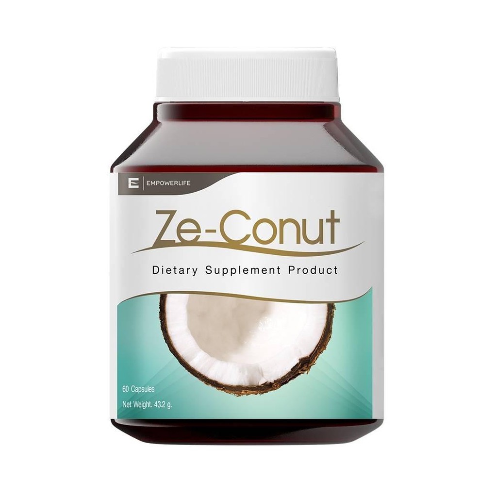 Ze-Conut Cold-Pressed Coconut Oil ซีโคนัท น้ำมันมะพร้าวธรรมชาติ สกัดเย็น 60 Capsules