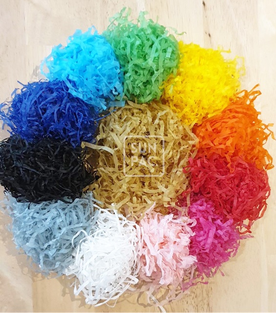 กระดาษฝอยสี กระดาษกันกระแทก เกรดพรีเมี่ยม กระดาษฝอยฟูนุ่ม กระดาษนุ่มฟู กระดาษฝอยใส่กล่องของขวัญ(60กรัม/แพค)