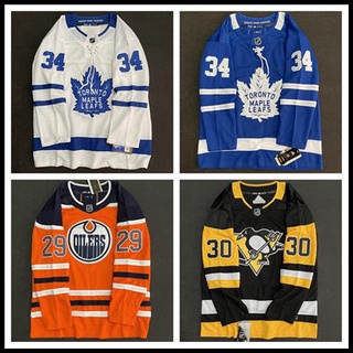 เสื้อกีฬาแขนยาว ลายทีมฮอกกี้ Nhl Hockey Jersey พลัสไซซ์