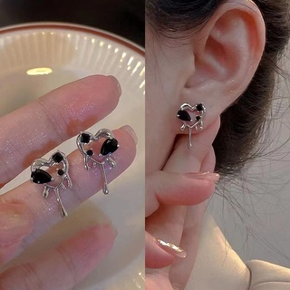 Ins Wind Dark Love Heart Earrings Female Niche Design Earrings Fashion New Trendy Spring and Summer Earrings Female