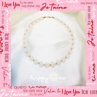 happy.me สร้อยคอ White mini heart : Valentines Collection