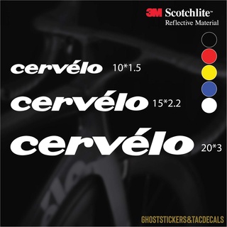 สติกเกอร์โลโก้จักรยาน Cervelo Bicycle แต่งรถยนต์ มอเตอร์ไซค์ งานตัดไดคัท สะท้อนแสง3M