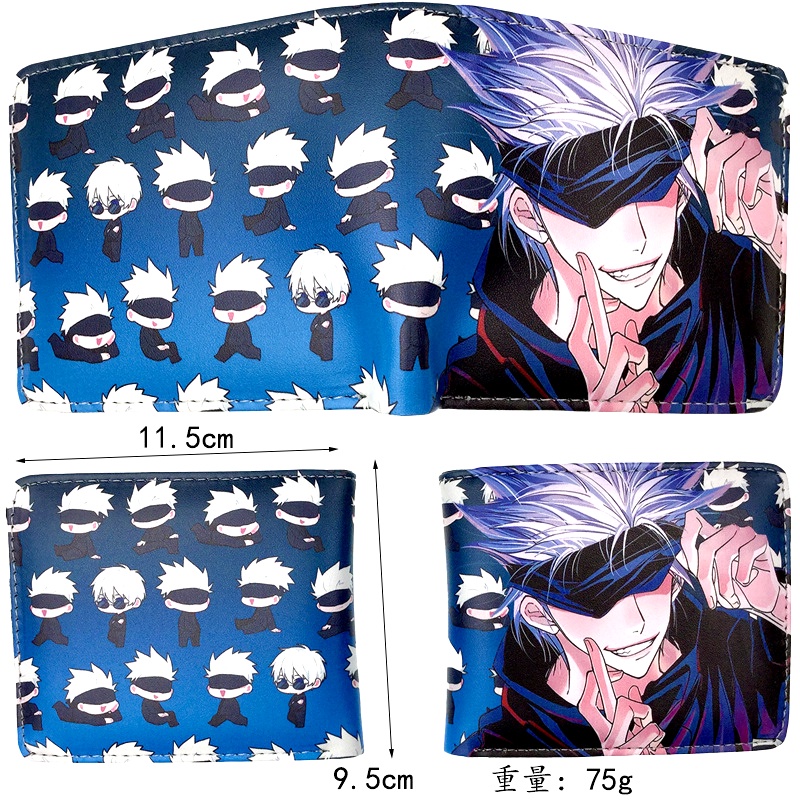 กระเป๋าสตางค์ หนัง PU ใบสั้น ลายการ์ตูนอนิเมะ Jujutsu Kaisen Itadori Yuji Fushiguro Megumi Gojo Satoru ราคา ถูกที่สุด ดีลบีเคเค แกลเลอรีภาพที่ 3