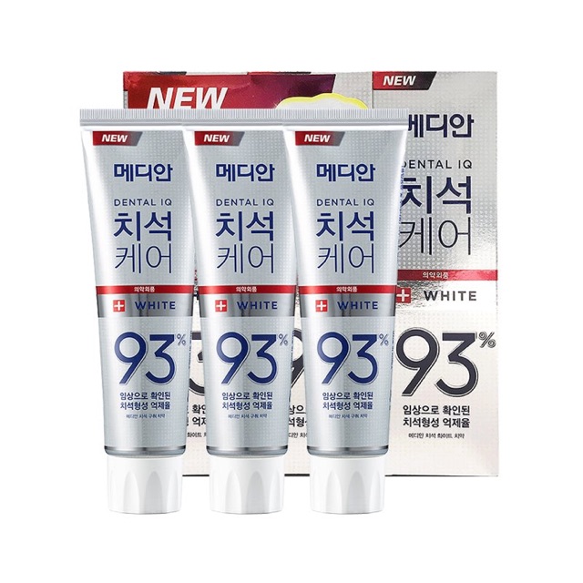 ยาสีฟันเกาหลี Median dental IQ 93% สูตร white