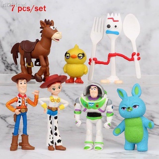 โมเดลอนิเมะ❣❁✟ฟิกเกอร์ Toy Story 4 Woody Rex Alien Bear 7 ชิ้น / ชุดสําหรับตกแต่งเค้ก