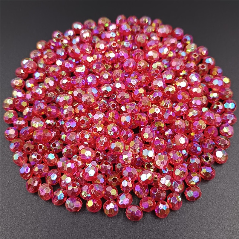 6/8 มม.อะคริลิค เกี่ยวกับ รอบลูกปัดสีโปร่งใสลูกปัด ทําเอง ลูกปัด - รูปที่ 2