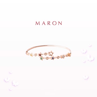 MARON - Nine Lucky Stars Cross Bangle (Rose Gold) กำไลดาวนพเก้า เสริมดวง เงินแท้925