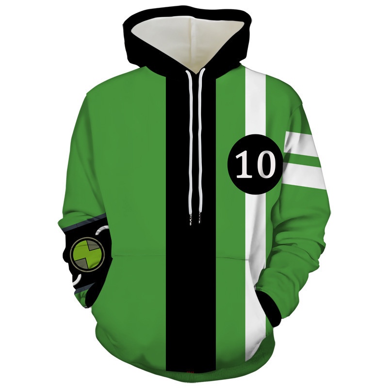 Ben 10 Hoodie การพิมพ์ดิจิตอล เสื้อกันหนาว เสื้อแจ็คเก็ตแฟชั่น unisex Outerwear