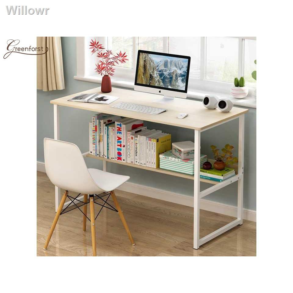 2021best selling household products❇♚☈Greenforst โต๊ะทำงาน โต๊ะคอมพิวเตอร์ โครงเหล็กหนา ขาเหล็กกล้าพ่นสีกันสนิม (100/120