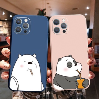 เคสโทรศัพท์ ซิลิโคนนิ่ม ขอบตรง ลายหมีเปลือยน่ารัก สําหรับ OPPO A16 A94 A53 A15 A15S A12 A7 A5S A52 A72 A92 A74 A54