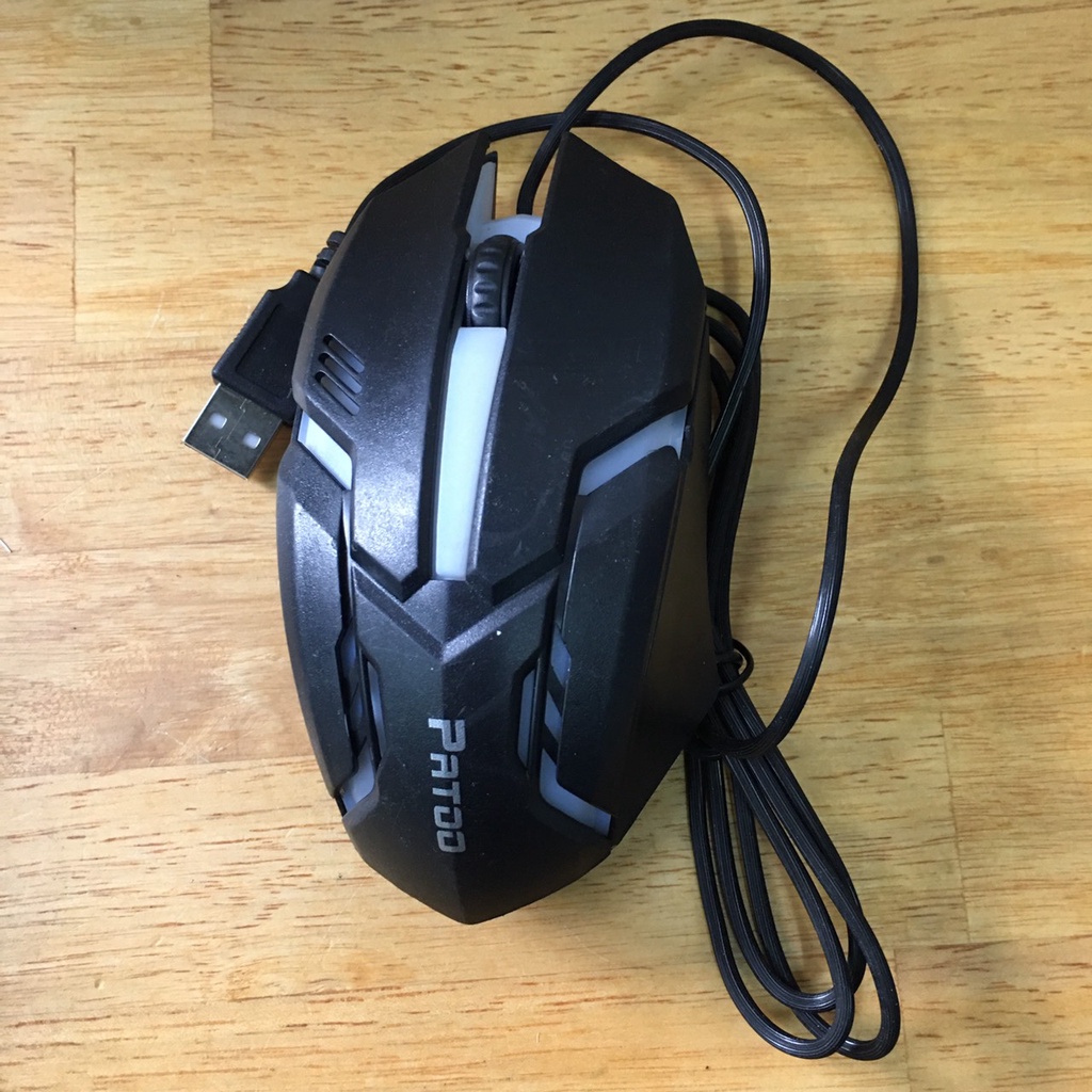 [079] B3-3 Ms11 1600เมาส์ Backlight เมาส์เล่นเกม เมาส์เกมส์เมอร์แสงปรับสลับ7สียี่ห้อ  PATOO ราคาประห