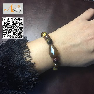 สร้อยข้อมือ หินนำโชค หินTiger Eye หินสามทหารเสือ  ไม่แพ้ ขนาด10.4 มิล Premium กำไลหินไทเกอร์อาย