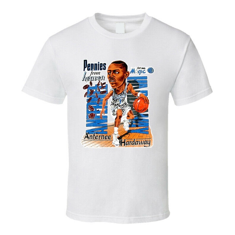 Penny Hardaway Orlando Magic Basketball Retro เสื้อยืดสีขาว
