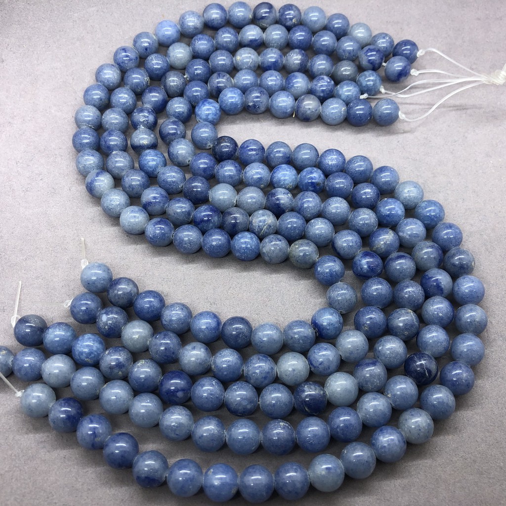 Aventurine หินลูกปัดธรรมชาติ สีฟ้า เครื่องประดับแบบหลวม รูปที่ 6