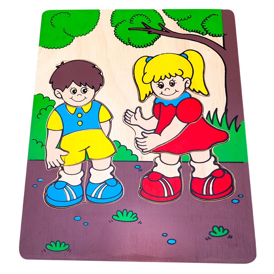 ภาพตัดต่อเด็กชาย เด็กหญิง เรียนรู้เรื่องเพศ จิ๊กซอ, ของเล่นเสริมพัฒนาการเด็ก,  ของเล่น,สื่อการสอน,พร้อมส่ง