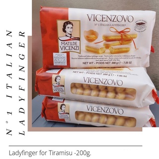 Vicenzovo Ladyfinger 200g (เลดี้ฟิงเกอร์ สำหรับทีรามิสุ) Lady Finger (Savoiardo) 200gram