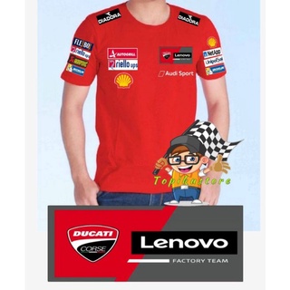 เสื้อยืด ลาย DUCATI LENOVO สําหรับแข่งรถ