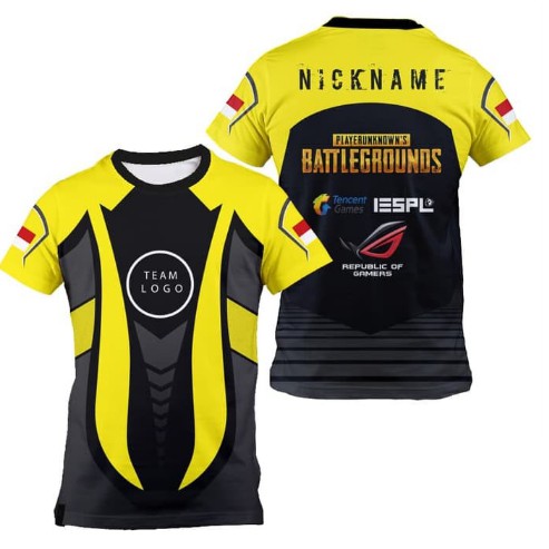 GAMING JERSEY FREEFIRE เสื้อยืด PUBG ESPORT ออกแบบที่กําหนดเองเช่นที่คุณชอบ