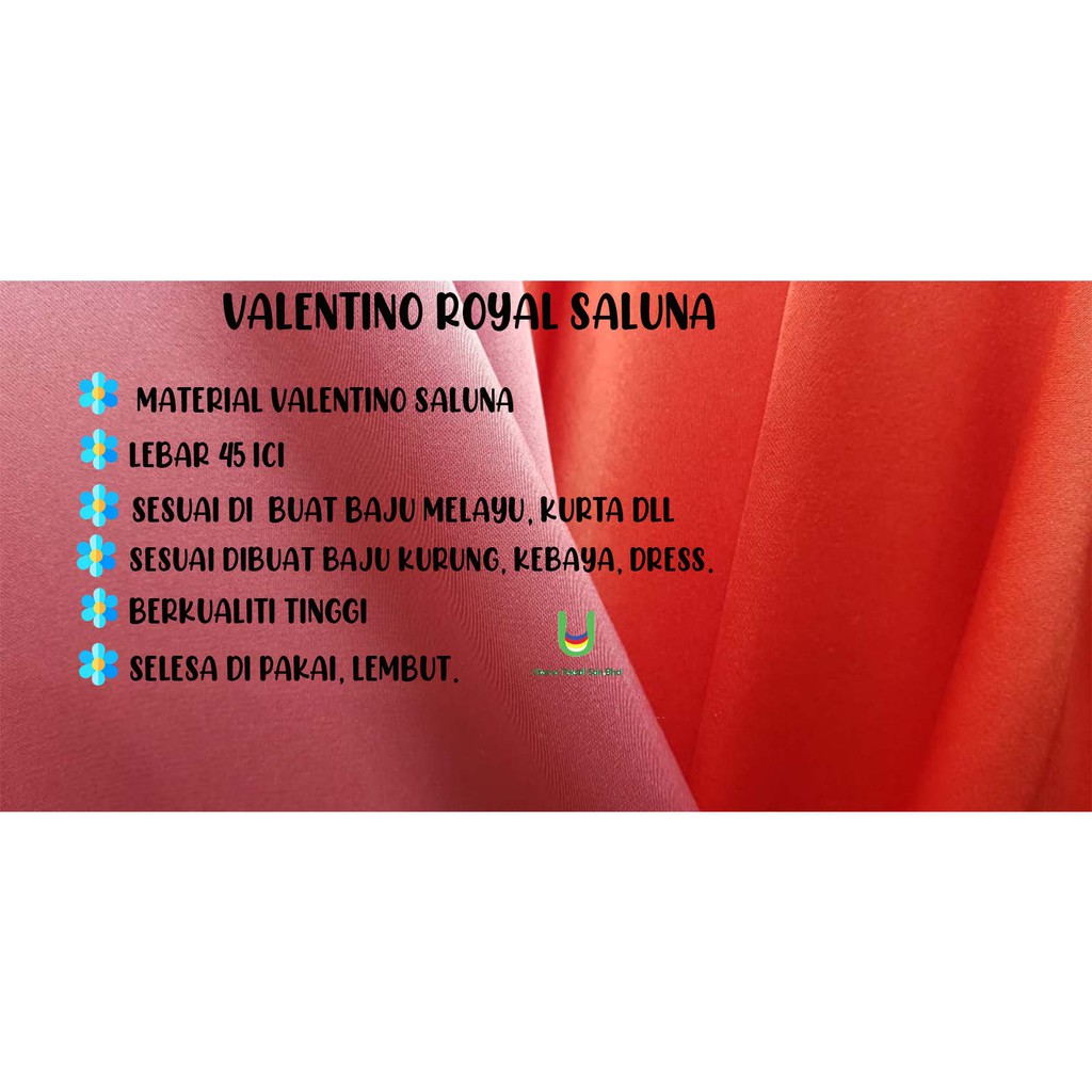 KAIN PLAIN BUAT BAJU@BAJU MELAYU VALENTINO ROYAL SALUNA BIDANG 45 INCI /FABRIC PLAIN VALENTINO WIDHT