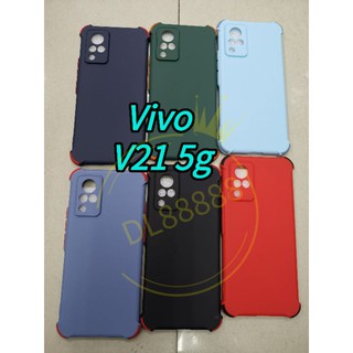 V21🔥รุ่น​ใหม่ล่าสุด✨พร้​อมส่งใน🇹🇭✨เคสTPU​นิ่ม​สีพื้นปุ่มสี For Vivo V21 5G / V21 5G / V21