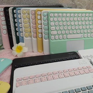 คีย์บอร์ดไทย + ทัชแพด แป้นกลม ใช้ได้กับโทรศัพท์มือถือ ไดอาน่าแบน คอม Wireless Bluetooth keyboard