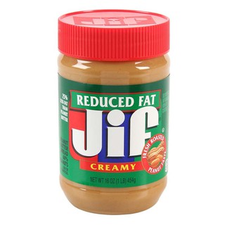 จิฟครีมมี่ถั่วลิสงบดละเอียดไขมันต่ำ 454กรัม Jiff Creamy Finely Ground Peanuts 454 grams