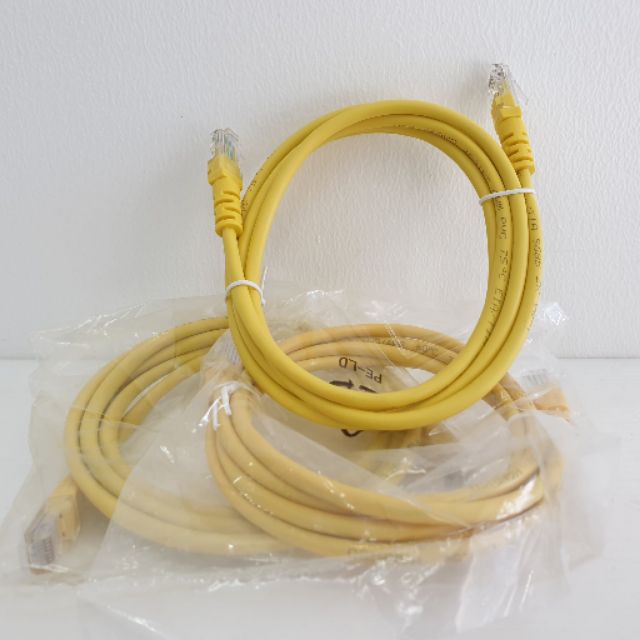 สายแลน LAN cable สำเร็จรูป 1.8ม สีเหลือง UTP cat5E