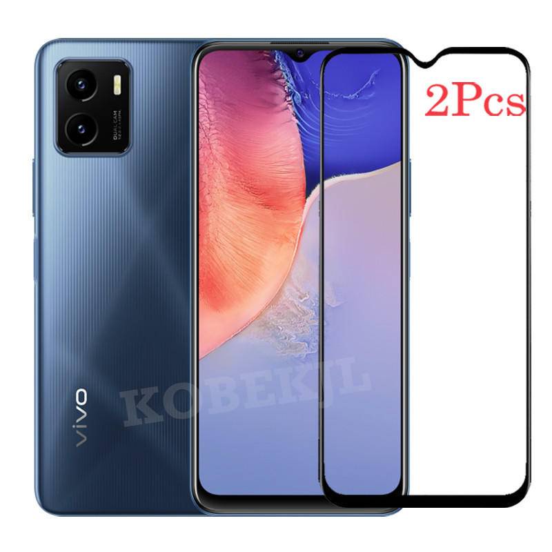 Vivo Y01 คุณภาพสูงกระจกนิรภัยเต็มรูปแบบฟิล์ม Vivo Y01 Y15A Y15S Y 01 VivoY01 ป้องกันหน้าจอ