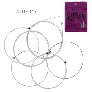 สายกีตาร์อะคูสติก 010-047 ชุบเงิน ป้องกันสนิม 6 ชิ้น/ชุด