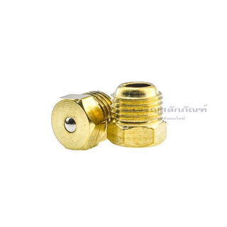 หัวอัดจารบีแบบหัวเรียบทองเหลือง เกลียวมิล M6 M8 M10 Brass Flat Grease Nipple  (แพ็คละ 1 ตัว)