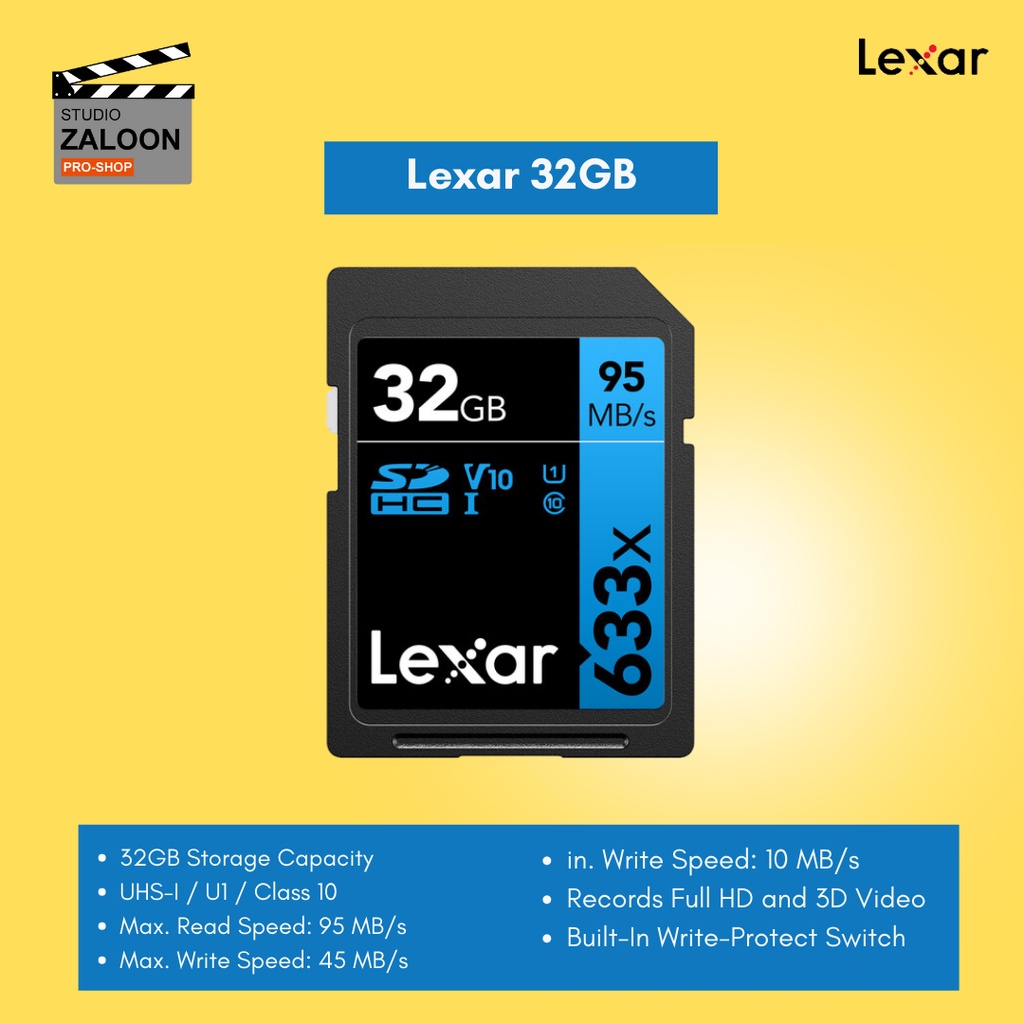 Lexar 32GB Professional 633x UHSI SDHC Memory Card eoo93f40_f ThaiPick
