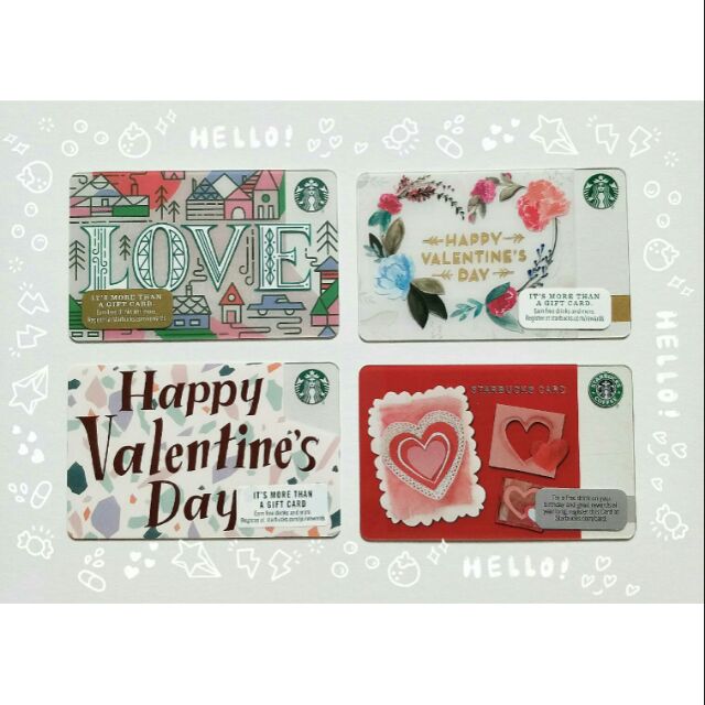Starbucks Gift Card "Happy Valentine's Day" บัตรสะสม บัตรสตาร์บัคส์