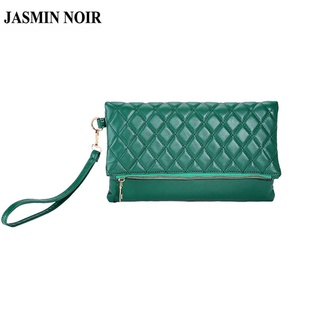 Jasmin NOIR กระเป๋าถือ กระเป๋าสะพายไหล่ ลายสก๊อต เรียบง่าย สําหรับสตรี