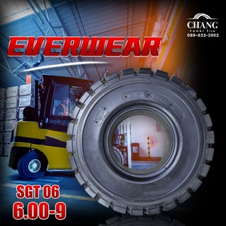 ยางรถโฟล์คลิฟท์  ยางตัน 6.00-9 ยางใหม่ ยี่ห้อ EVERWEAR