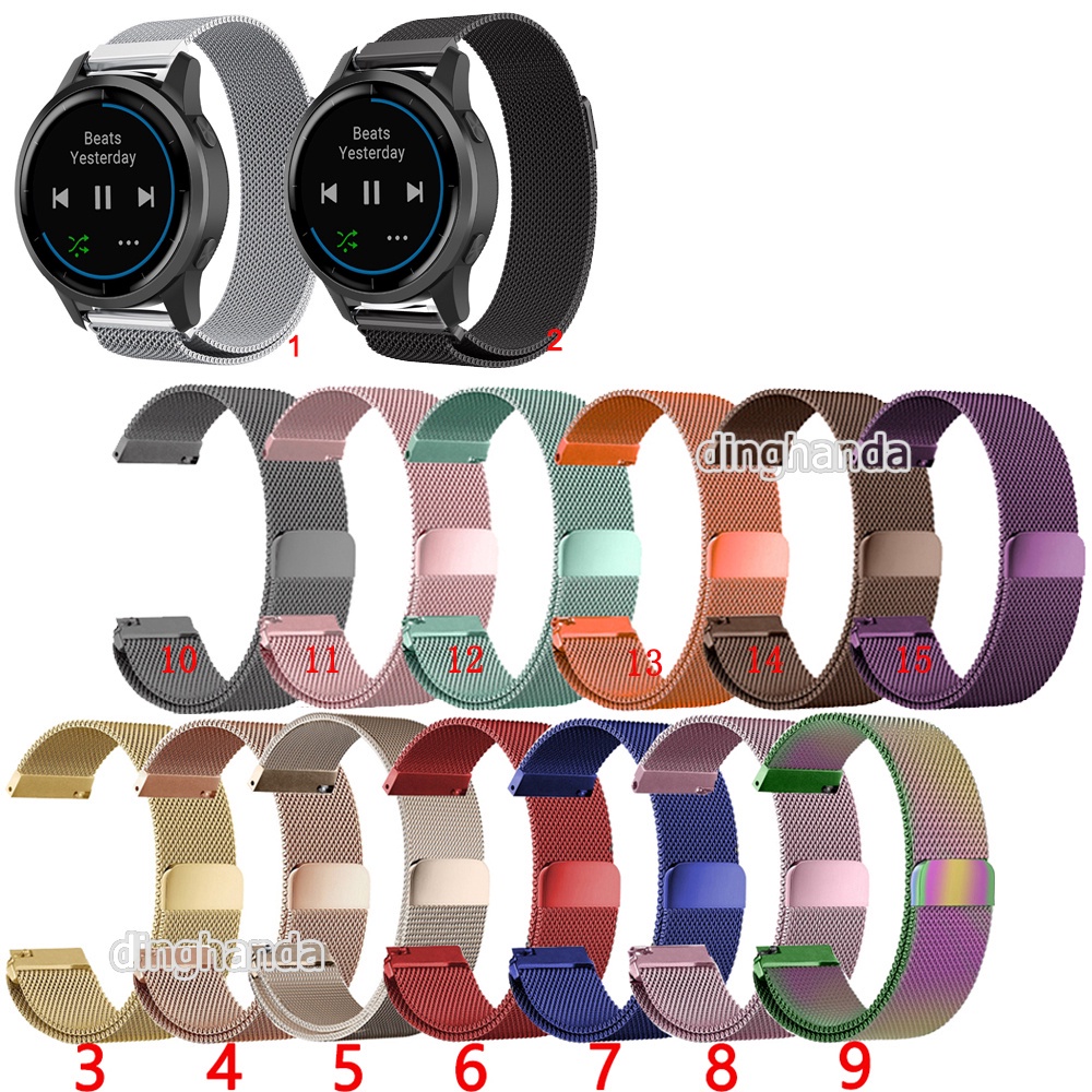 สายรัดสแตนเลสสตีล 22 มม สำหรับ Garmin Vivoactive 4 Venu 2 45mm Venu 3 4 Forerunner 255 265 970 570 47mm