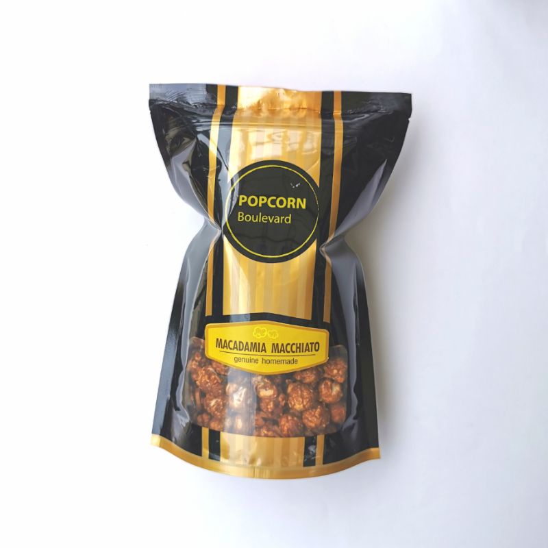 POPCORN​ Boulevard​ -​ Macadamia​ Macchiato​ ป๊อปคอร์นรสกาแฟใส่แมคคาเดเมีย​ ขนาด​ 200​ กรัม