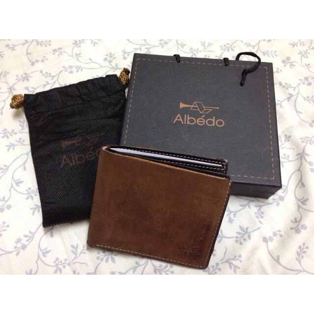 (New) กระเป๋าสตางค์ หนังแท้ Albedo Leather Wallet หนังนูบัค