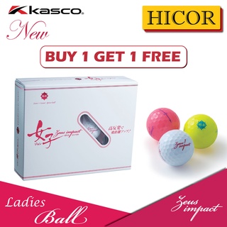 [ ซื้อ 1 โหล แถมฟรี 1 โหล] KASCO Zeus Impact2 Ladies ลูกกอล์ฟตีไกลเพิ่มระยะ ผู้หญิง (Non-Conforming) Buy 1 Get 1 Free