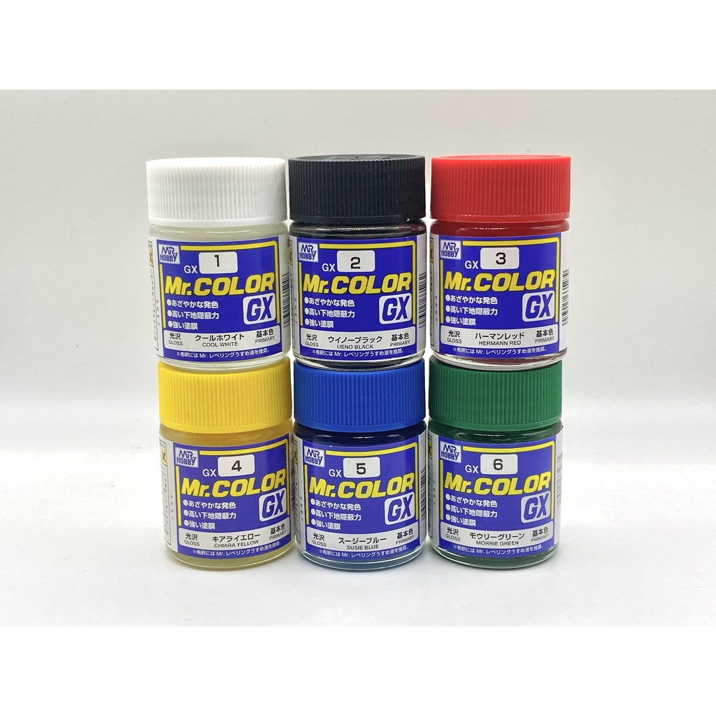 MR HOBBY สีโมเดลสีพื้นฐาน - Mr Color GX (GX1-GX6) สีพื้นฐาน