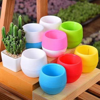 【AG】Plastic Egg Shape Plant Pot Drainage Hole Flowerpot Home Office Garden Decor