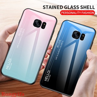 For Samsung Galaxy S9 S8 Plus S9+ S8+ S7 Edge S9 S8 Phone Case Gradient Tempered Glass Hard Back Cover