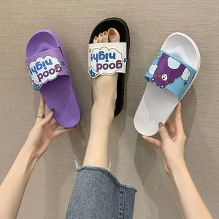 รองเท้าแตะผู้หญิง(หมีgood night) รองเท้ายางนิ่มใส่สบาย (แนะนำให้ซื้อเพิ่ม1เบอร์)